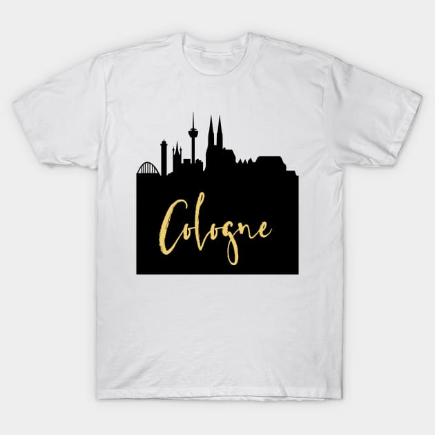 COLOGNE GERMANY DESIGNER SILHOUETTE SKYLINE ART T-Shirt by deificusArt